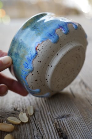 Handgetöpferte Matchaschale / Matcha Bowl – Keramik Chawan in Blau - Türkis – Handmade Pottery